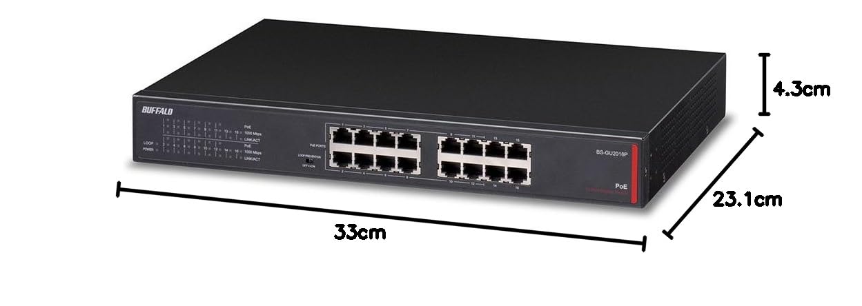 Amazon | BUFFALO レイヤー2 Giga PoE アンマネージスイッチ 16ポート